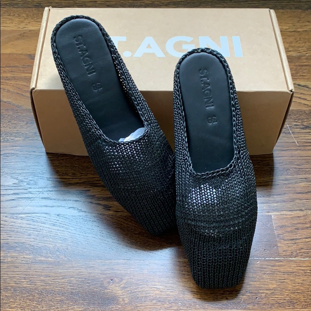 ST. AGNI - MAE KNIT LOAFER - BLACK